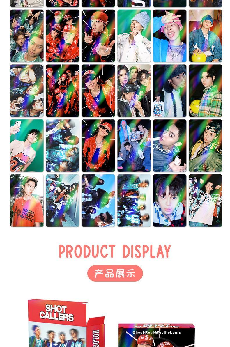 30PCS NEW KPOP LNGSHOT Facetime Louis Ohyul Ryul Woojin debut album SHOT CALLERS photocard holographic cards laser flash cards