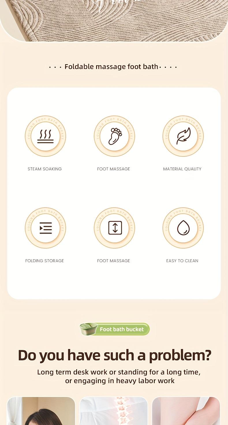 Foldable Foot Spa Bucket, Portable Foot Soaking Basin with Lid, Thickened Insulation Foot Bath Tub, Suitable for Bathroom, Living Room and Bedroom