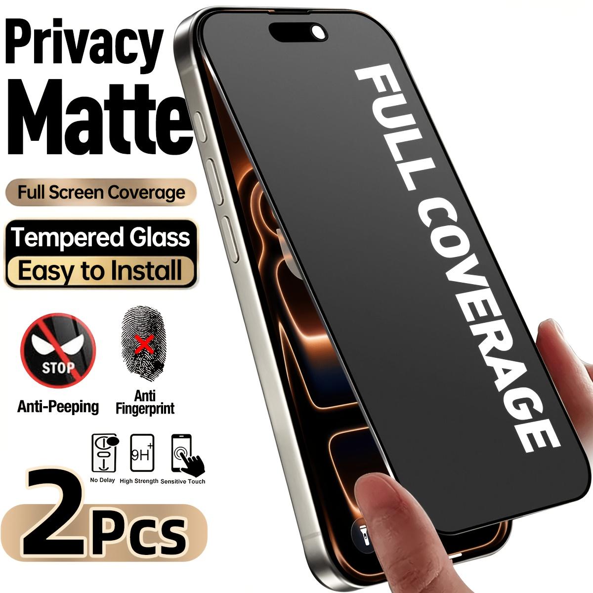 2pcs Matte Privacy Protective Screen Protector For iPhone 17 Air/17 Pro Max/17 Pro/17/16E/16/15/14/13/12/11/Pro/Pro Max/Plus/13 Mini/12 Mini,Full Screen Coverage,Anti-Glare,Anti-Fingerprint,Anti-Spy,Anti-Scratch,Upgraded Edge Protection