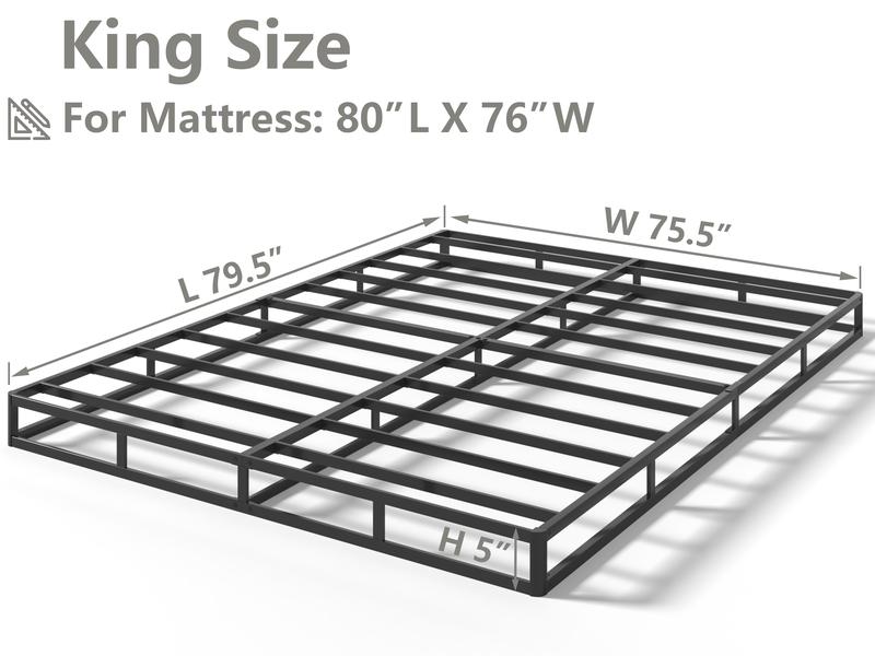Edenza-Queen Box Spring 5 Inch, Heavy Duty Mattress BoxSpring Foundation, Sturdy Queen Box Springs for Bed with Fabric Cover Set, Easy Assembly, Noise Free