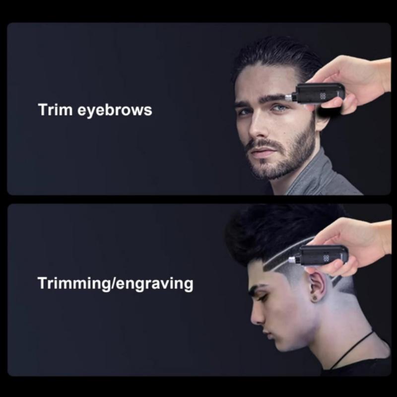 Nose Hair Trimmer for Men Women Rechargeable Painless Eyebrow Facial Hair Shaver LED Display Waterproof Dual Edge Blades Clipper Compact Portable IPX7 Safe Distance Trimming