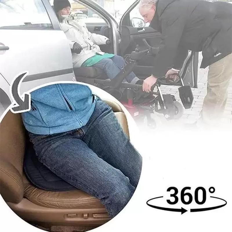 Rotating Car Seat Cushion, 360° Full Rotation, 53x40cm, an Ti-Slip Seat Pad, Moisture-Wicking Cushion, Ergonomic Support, for Driver, SUV, Truck, Elderly, Senior, Travel, Commute, Automotive