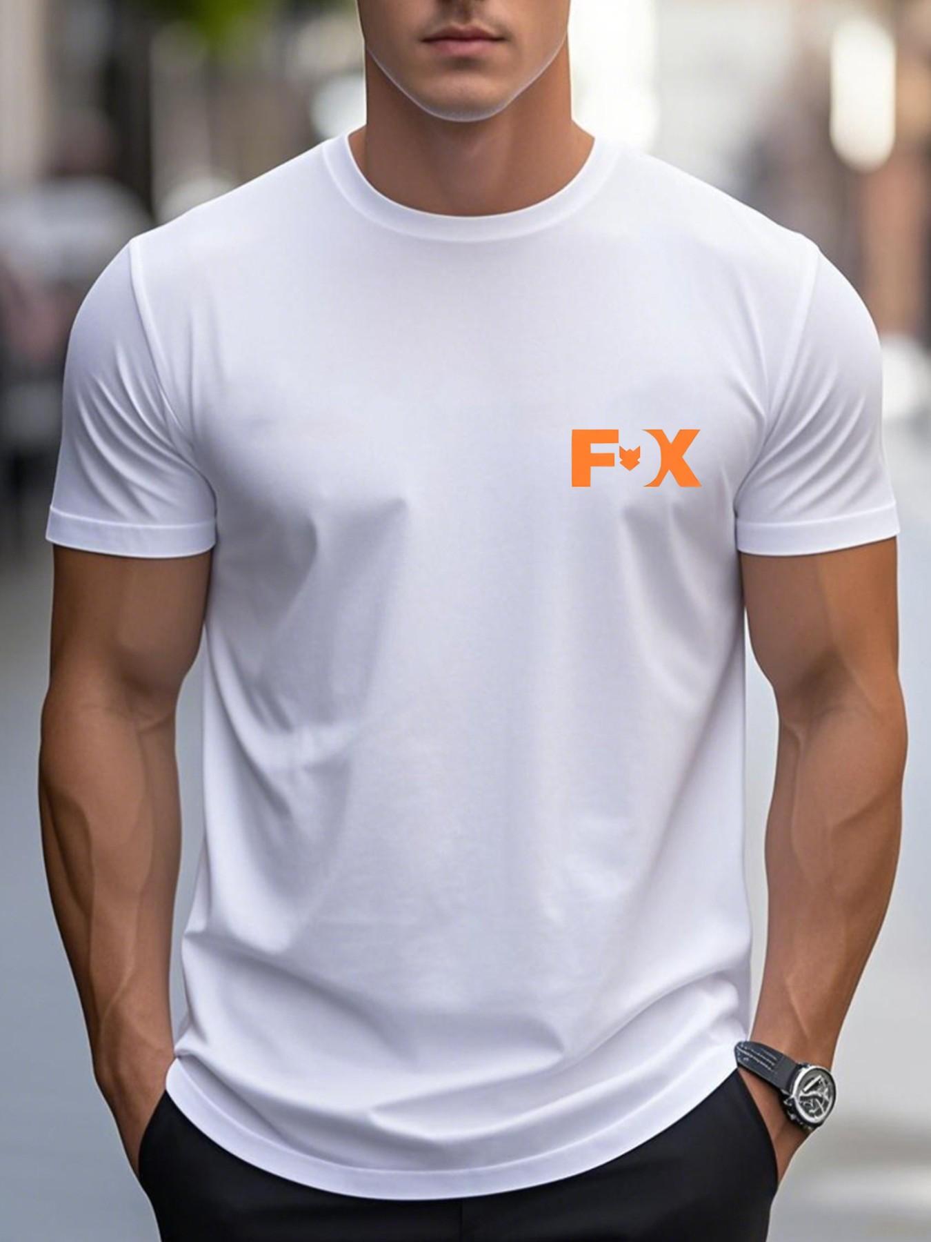 Men's Short Sleeve T-Shirt 3-Pack, Fx Fox Design, Casual Loose Fit, Geometric Pattern, All Seasons, Trendy and Comfortable