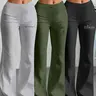 Three-Piece Set Milk Silk Yoga Pants, Athletic Bottoms, European & American Style Wide-Leg Straight-Cut, Drawstring Waist, Casual Fashion Long Pants #GLOBAL PICKS