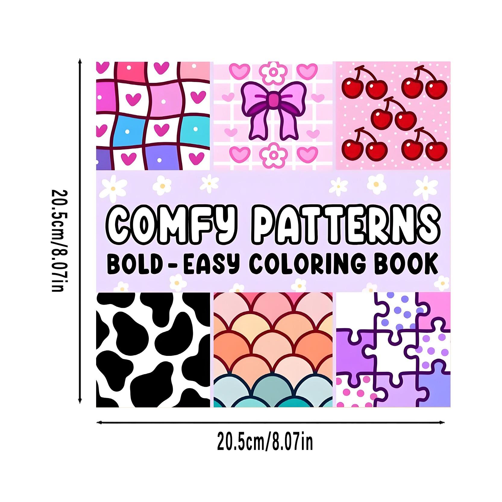 Comfy Patterns Bold & Easy Coloring Book for Kids & Adults - 22 Premium Easy Coloring Pages, 120gsm Thick No Bleed Paper, Non-Toxic Odorless, Perfect for Stress Relief, Mindfulness & Relaxing Creative Fun