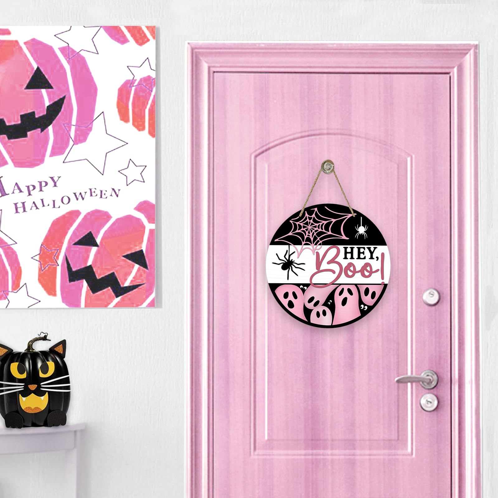 Halloween Hanging Decor, 1 Count Boo Letter Pattern Hanging Sign, Halloween Decoration for Home Party, Festivals & Party Supplies