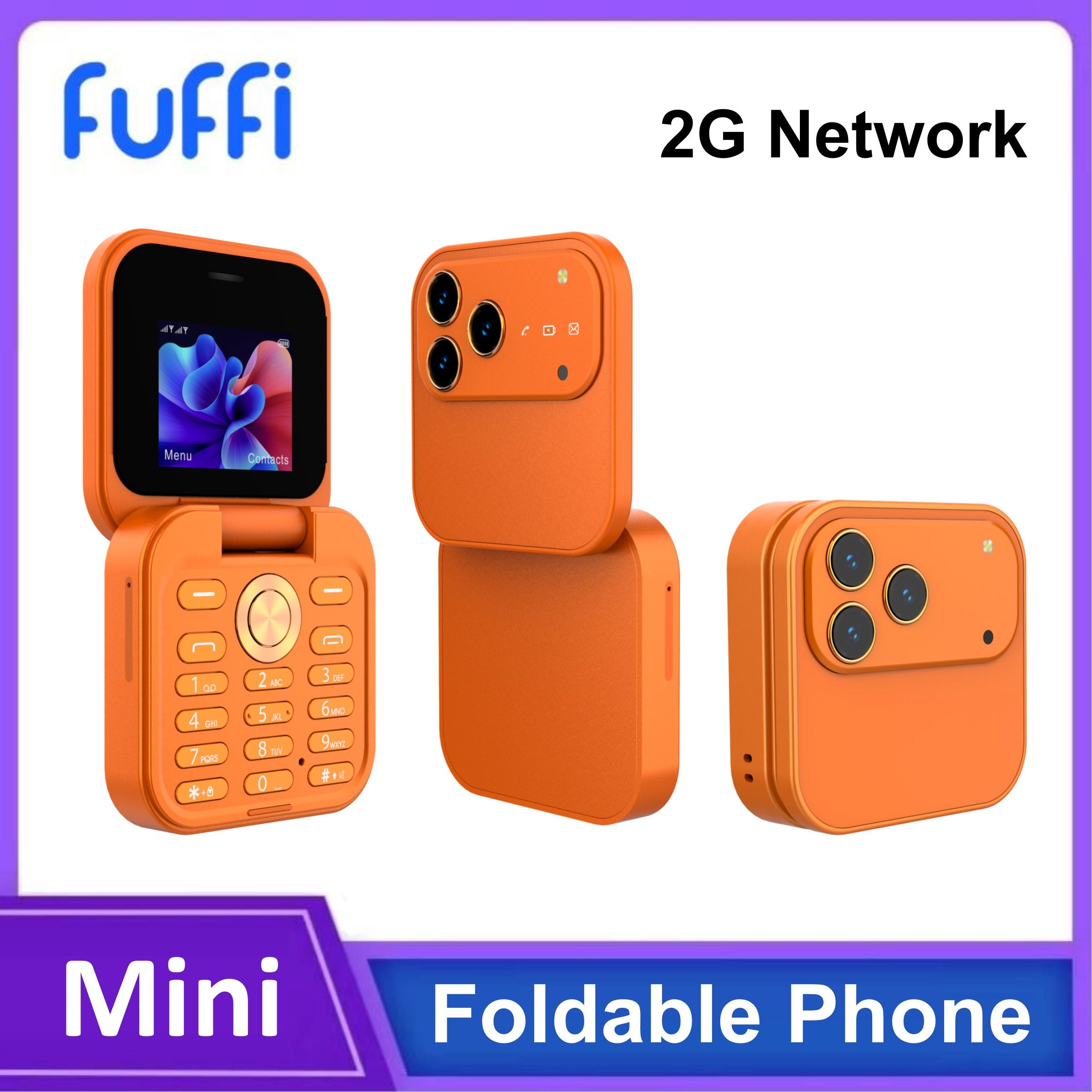 FUFFI スマートフォン オレンジ FUFFI-Flip Phone, 2G Network Feature Phone, 1.77 Inch Screen, Dual