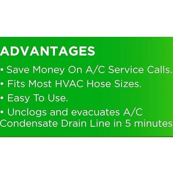 AC Drain Line Cleaner Adapter, HVAC to PVC AC Drain Line Cleaning Tool, Universal Fit, Drain Clog Remover & Unclogger, Clear Visibility
