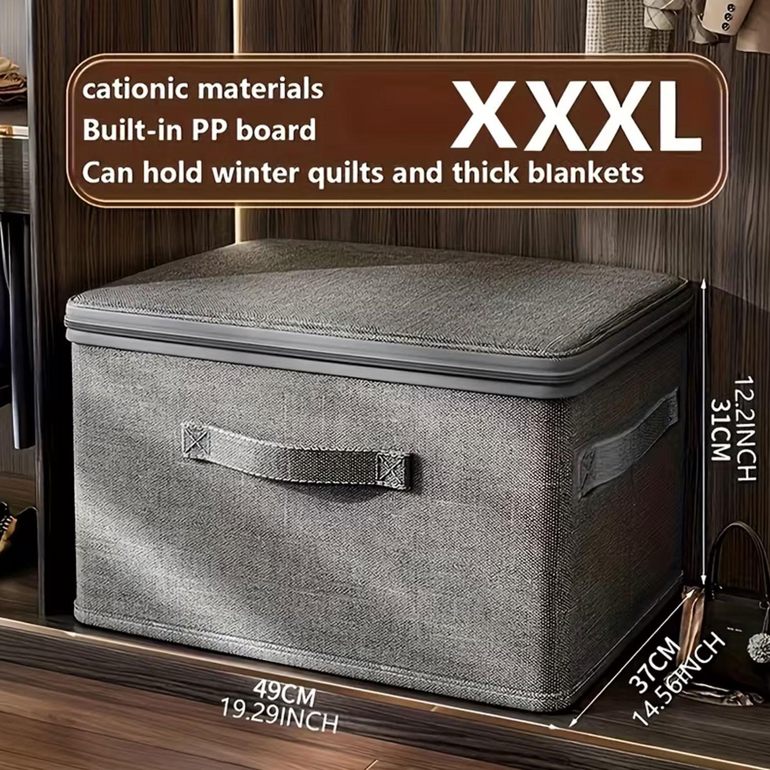 Extra-large stackable storage box - Multi-functional space-saving organizer suitable for use in wardrobes, bedrooms, kitchens, etc. - Ideal choice for toys, books, clothes and bed sheets.