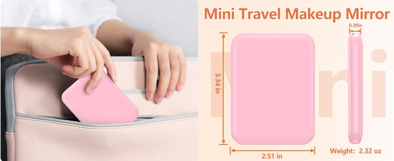 LED Pocket Mirror Travel Mirror with Light 1x/3x Magnification Compact Mirror LED Travel Mirror Lighted Compact Mirror Portable for Handbag, Purse, Pocket, LED Handheld 2 Sided Folding Mirror for Purse Gift