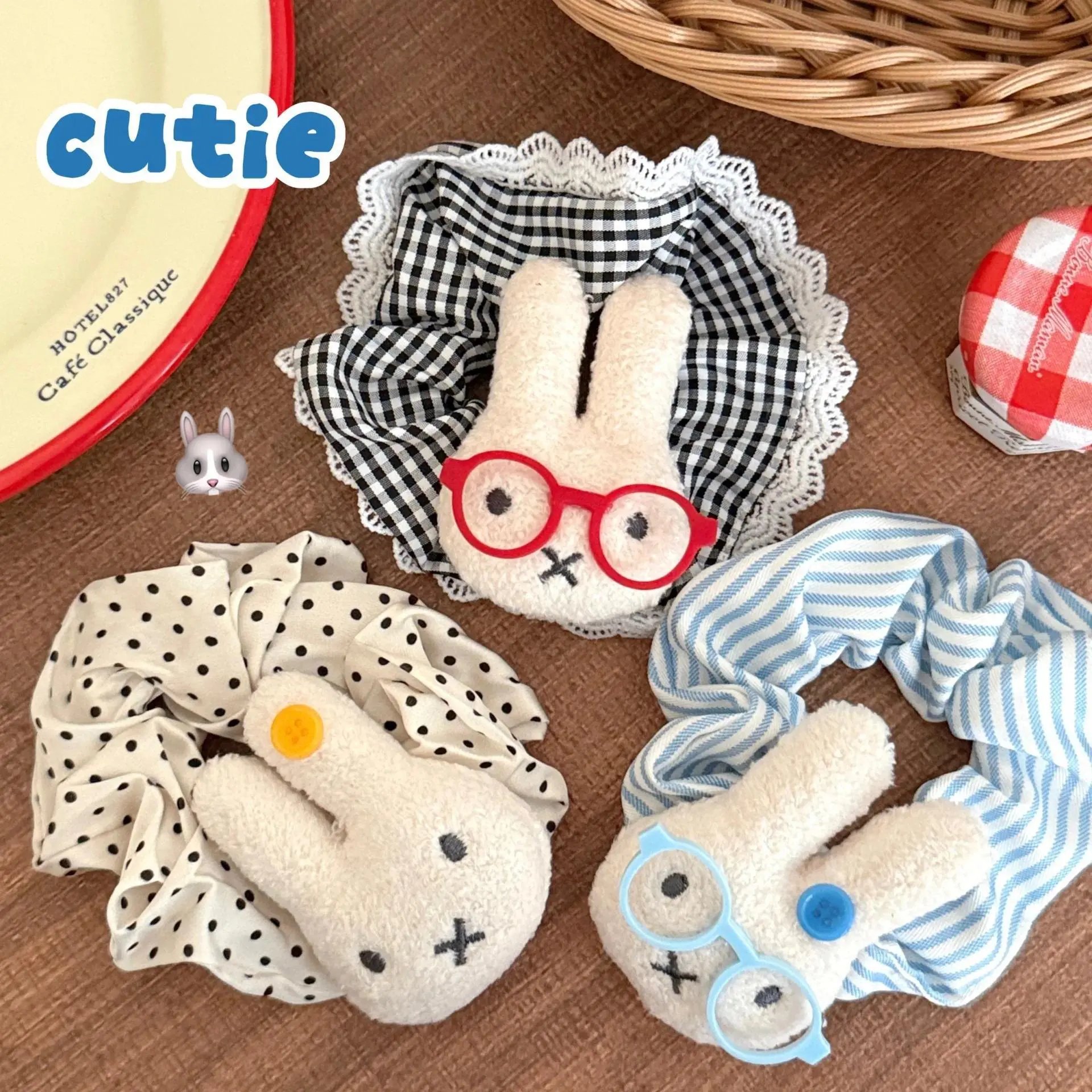 1/3 Pcs Cute Cartoon Bunny Hair Loop Ponytail Large Intestine Loop Hair Accessory Sweet Miffy Cosplay Merchandise