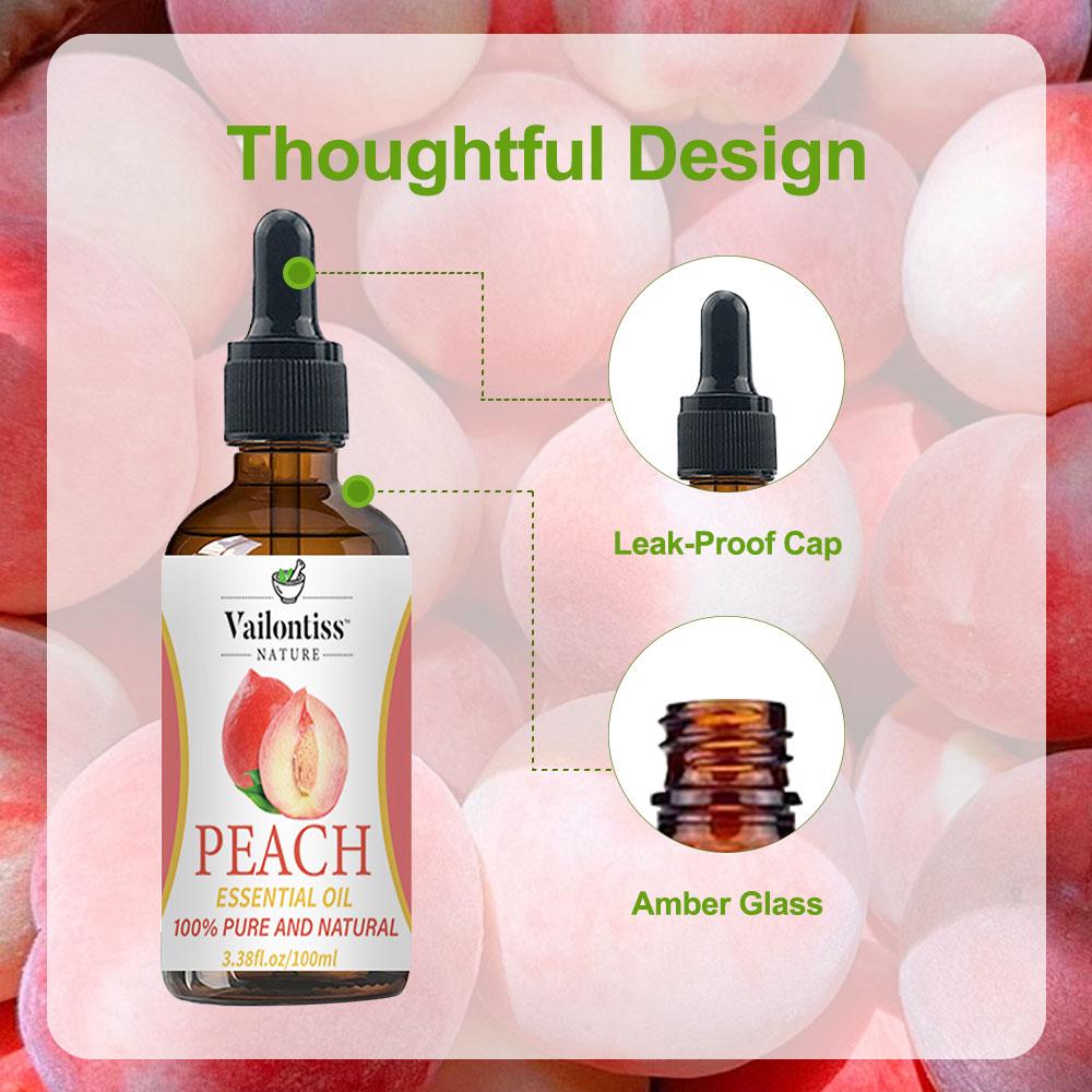 Peach Essential Oil Humidifier Air Freshener 100ML, Plant Extracted, Relieves Fatigue, Improves Air Quality, Suitable for Bathroom, Living Room, Bedroom