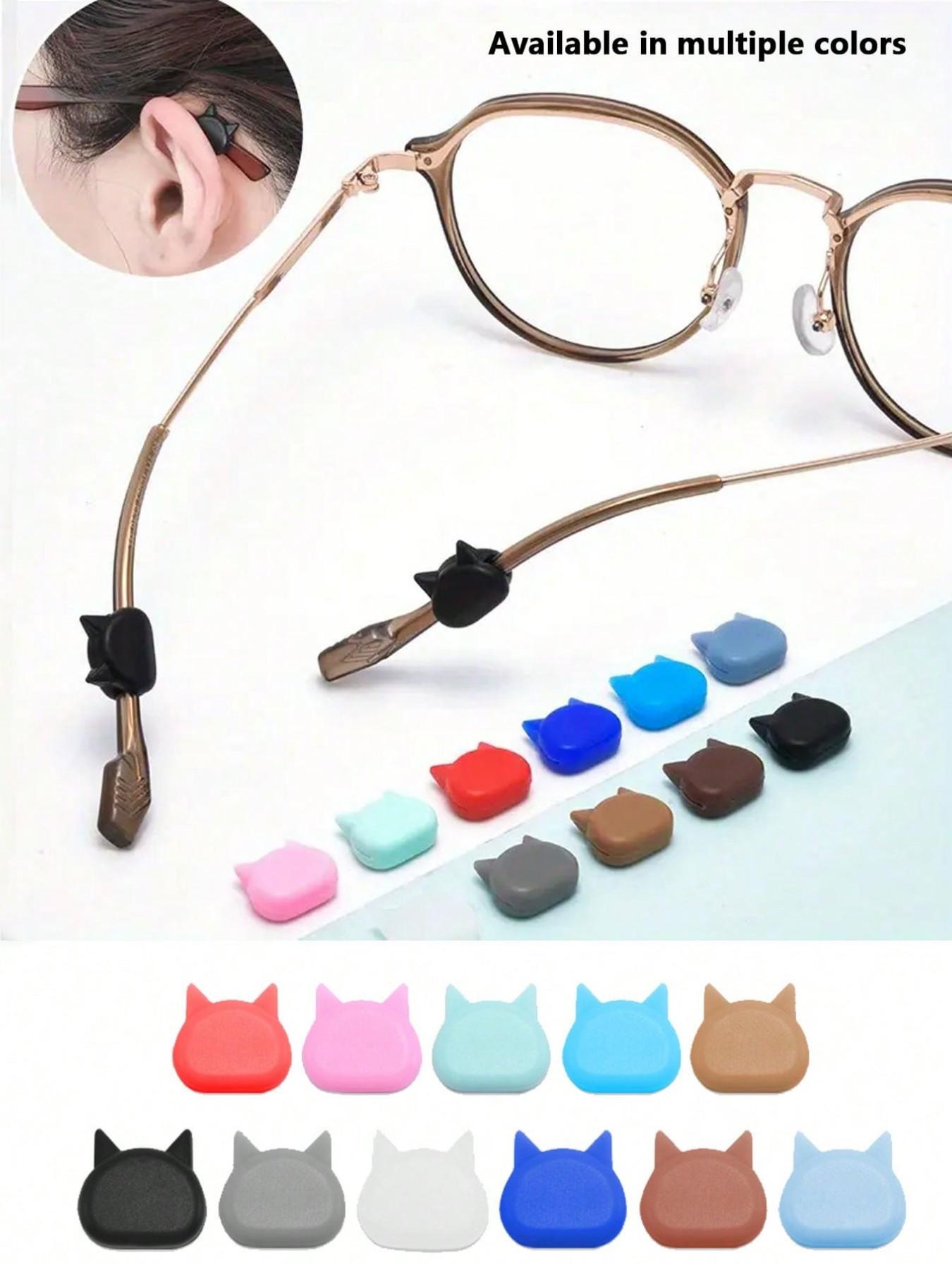 Colorful Kitten Anti-Slip Eyeglasses Holders，Cute Kitten Silicone Eyeglasses Retainer, Eyewear Ear Grip Ear Hooks Anti-Slip Holder Eyeglasses Stoppers Temple Tips For Women Men For Music Festival - Compact, Secure Fit, Rich Color Options for Glasses