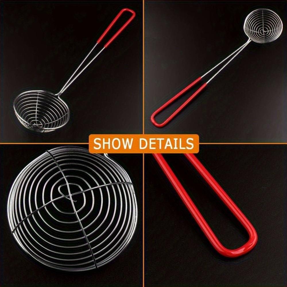 Small Stainless Steel Filter Spoon Set, Small Wire Separator Strainer with Handle, Handle Kitchen Utensils, 2 Piece