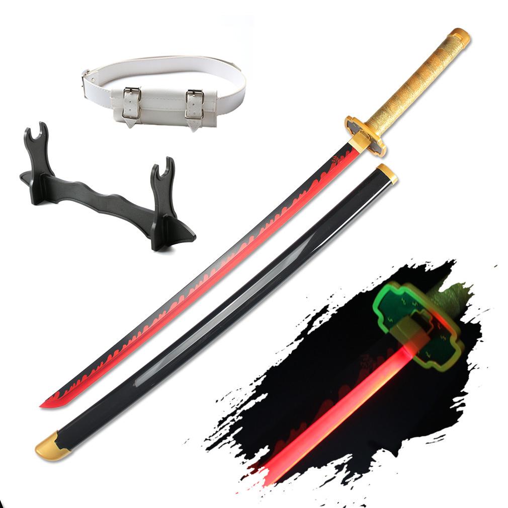 41 inches LED Light Tsugikuni Yoriichi Demon Slayer Sword Cosplay with Belt & Holder Stand Display for Cosplay & Collection and Anime Fans 41 inches LED Light Tsugikuni Yoriichi Demon Slayer Sword Cosplay with Belt & Holder Stand Display for Cosplay & Collection and Anime Fans