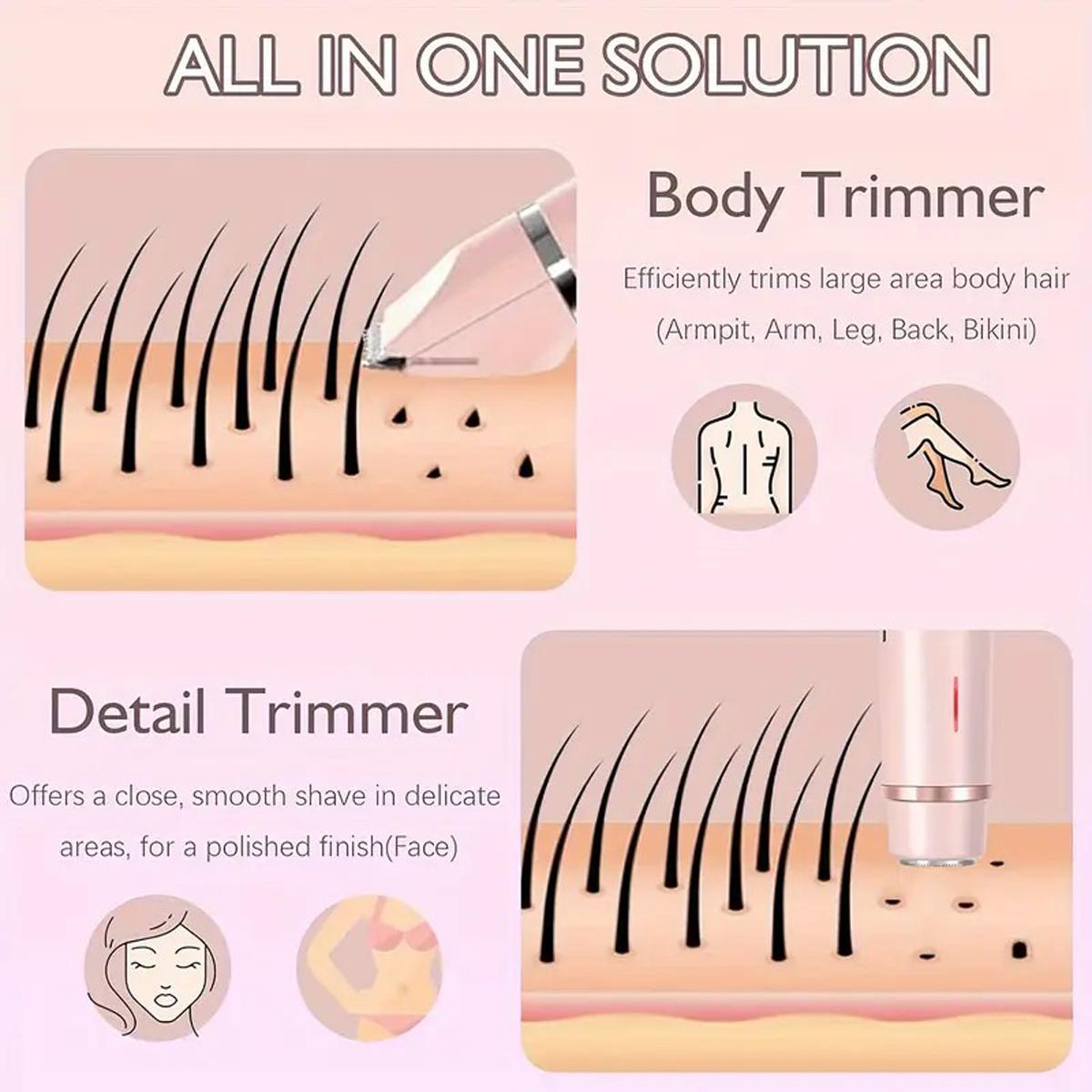 Womens Shaver, Dual Head Shaver Women, Electric 2 in 1 Lady Razor,Electric Hair Trimmer for Women Dual Head Shaver,Electric Bikini Trimmer for Women, Hair Remover, for Facial Face Lip Chin Underarm Legs, mothersdaygift