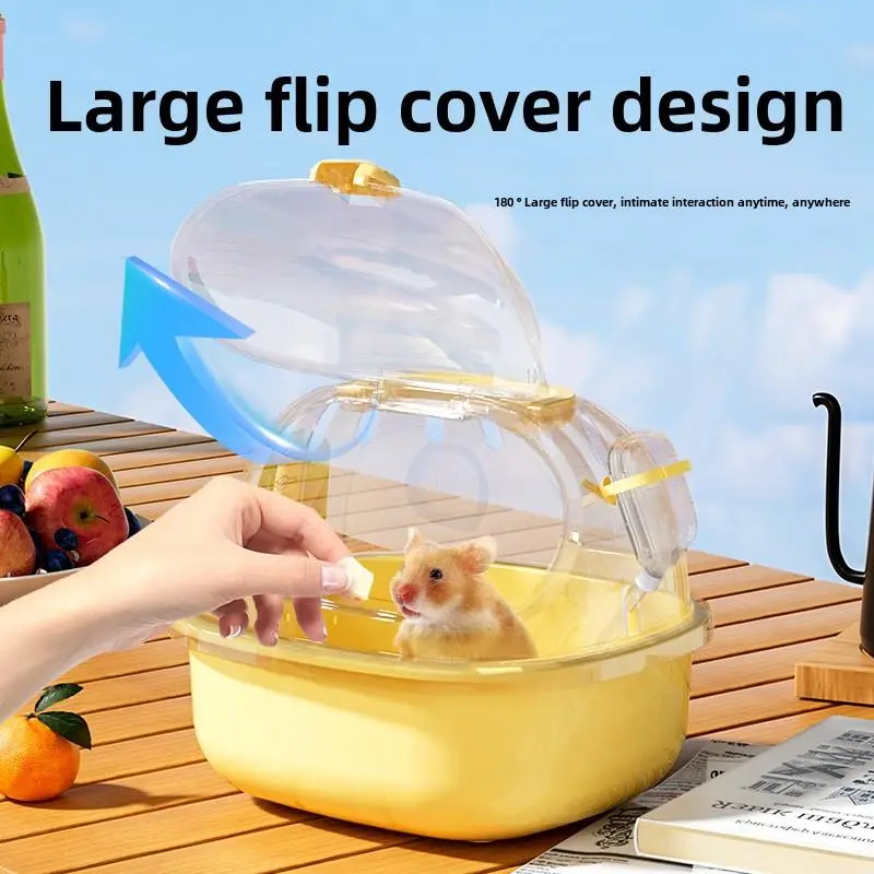Hamster Travel Carrier Cage Portable Handheld Chinchilla Cage Clear Small Animal Carry Cage Sturdy Breathable Pet Carrying Box