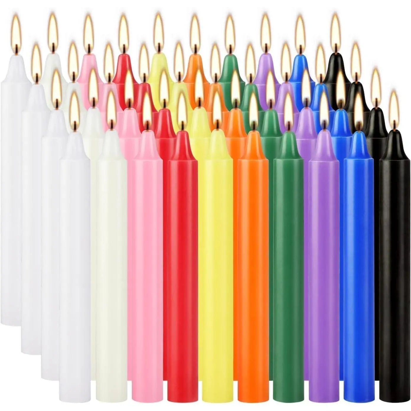 40 Pack  Color Spell Chime Candles, 4 Inch Mini Taper Candles for  Decor Kitchen Decor Wedding Decoration-10 Colours, for Casting Chimes, Rituals,Christmas Candles