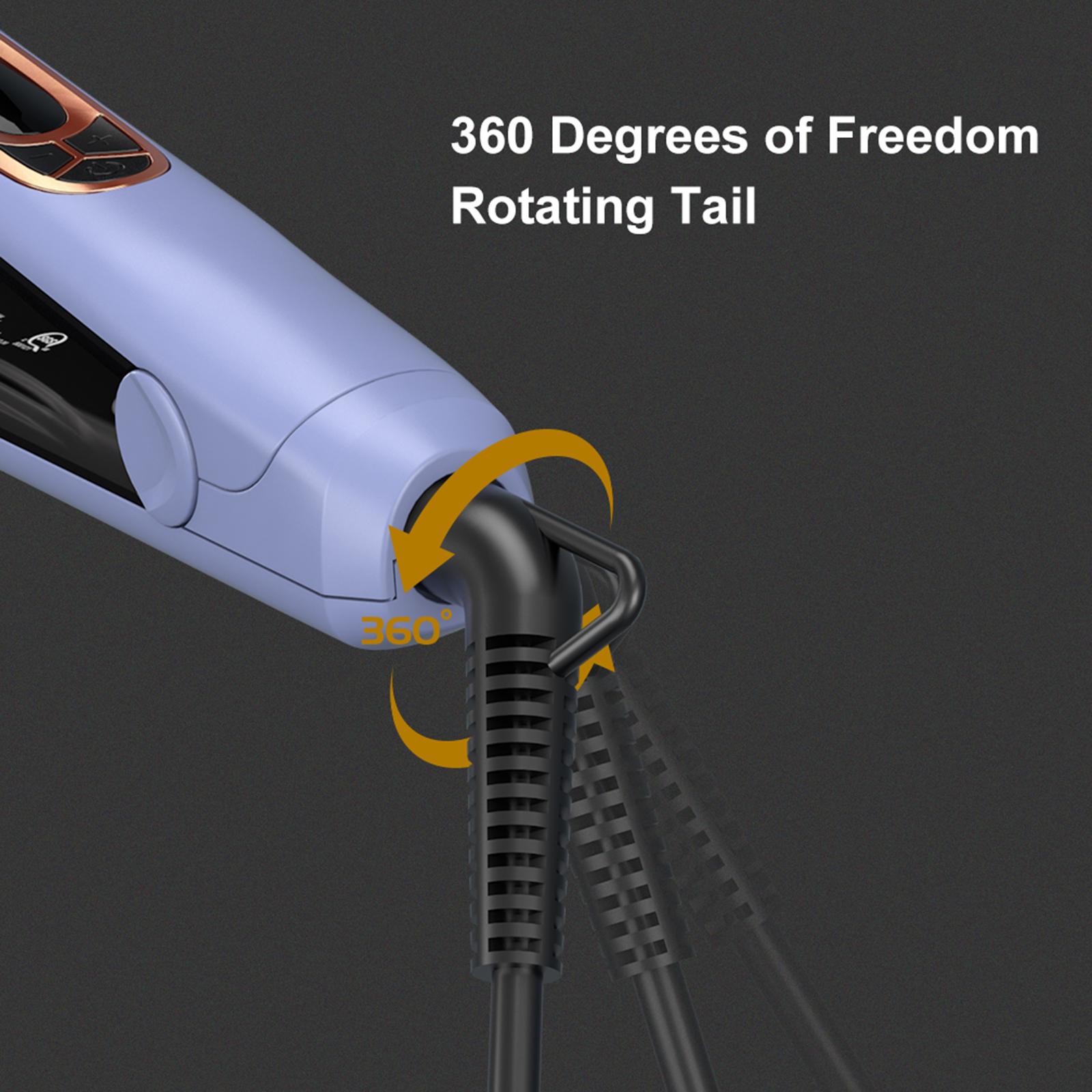 JINRI Volumizing Ceramic Hair Iron, Pumped-Up Volume, Adjustable Temp, 360 ° Tail Rotation, Lasting Hair Volume, for Short Or Thin Hair, Dual Voltage（100-240V）, Purple