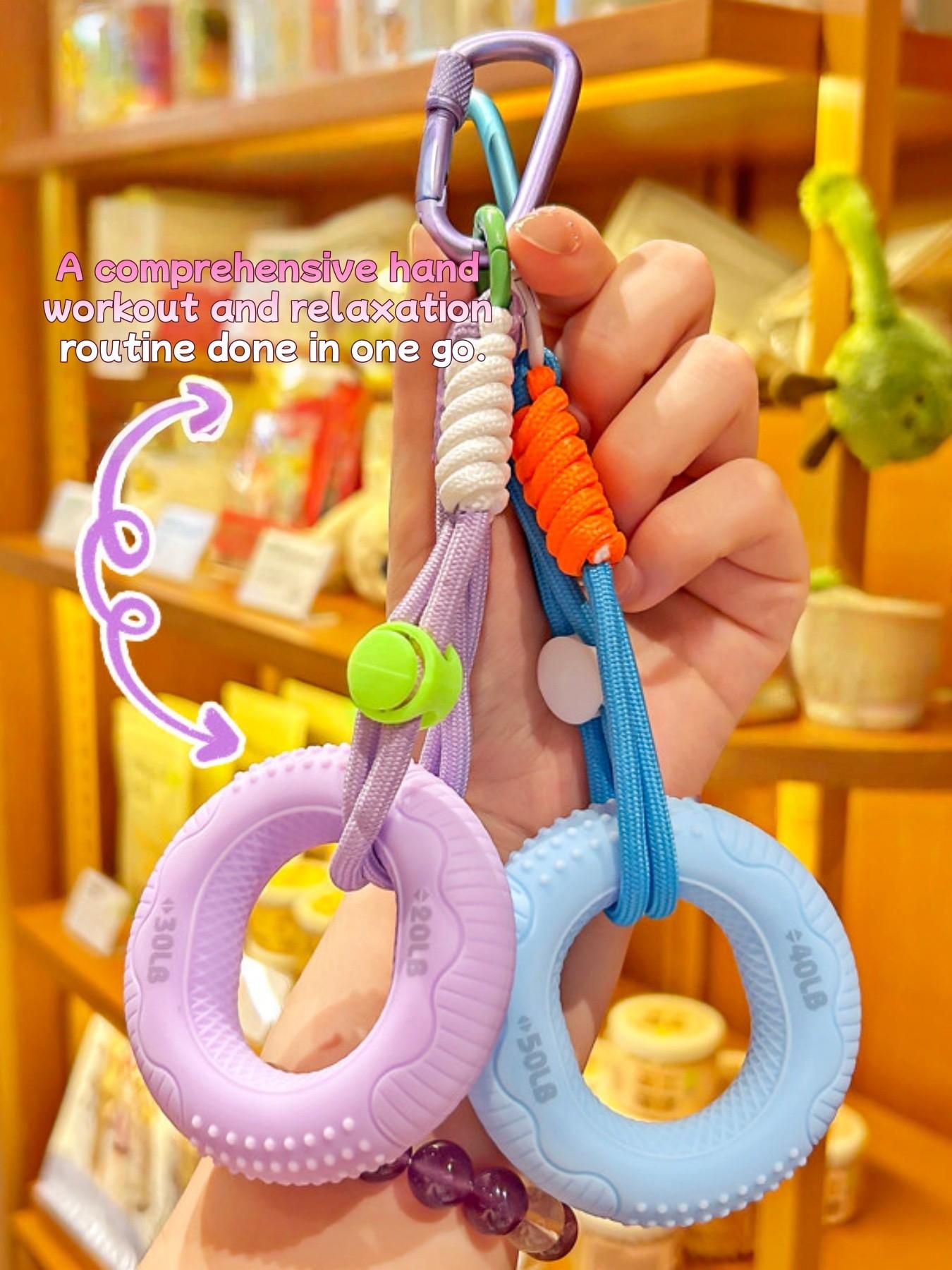 Multifunctional Grip Strengthener Keychain, 40-50lbs Silicone, Stress Relief Toy, Backpack Clip, Office Gift, Hand Exercise Tool