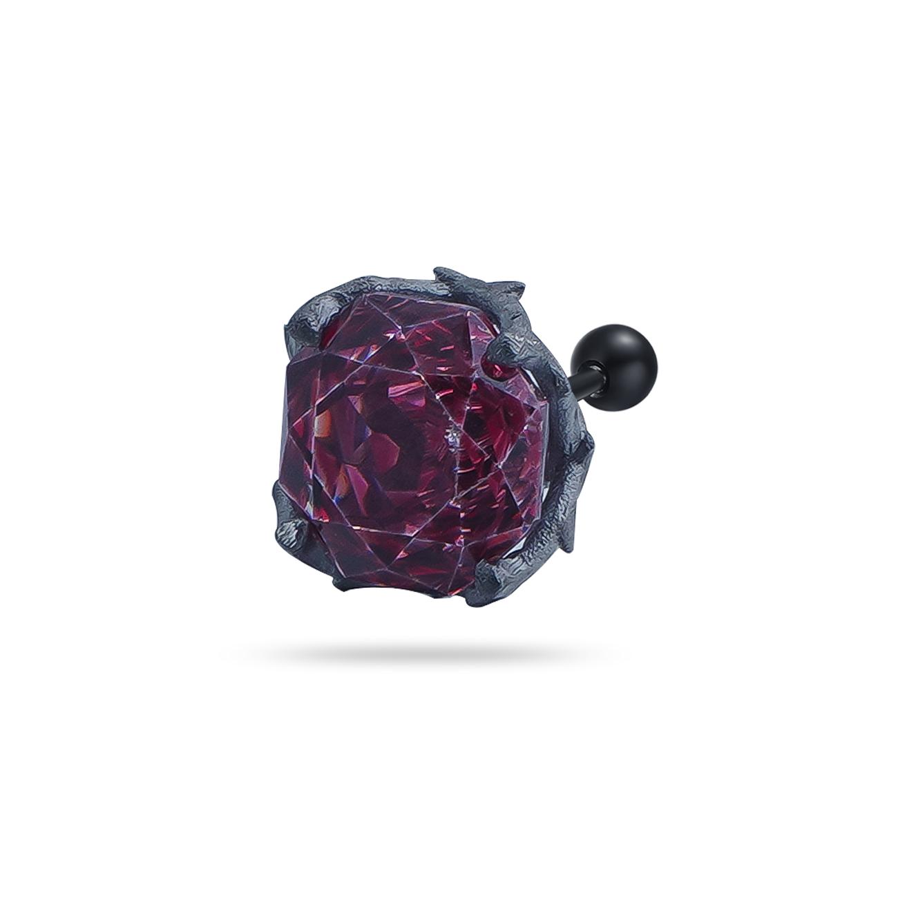 [LUMI96] Sterling Silver Thorn Rose Cut AAAAA+ D Color VVS CZ Stone Stud Earrings, Jewelry for Men Women, Unisex