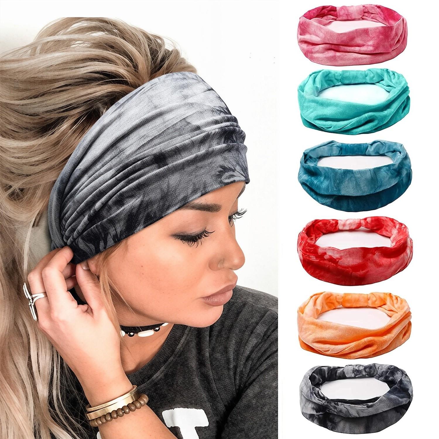 1Pc Headbands for Women African Boho Wide Hairband Headband Knotted Head Wraps Turbans Hair Accessories