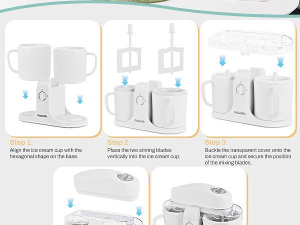 Pukomc  2-in-1 Ice Cream Maker: Whip Up Homemade Gelato & Sorbet in Minutes! ️ Fast Freezing, Effortless Mixing – Ideal for DIY Frozen Treats!