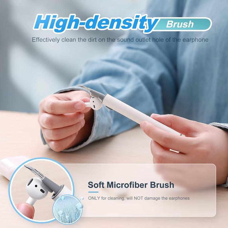 Portable 3 in 1 Earphone Cleaning Brush, Pen-shaped Cleaner Brush for Earphone, Earphone Case, Headphone Box, Camera