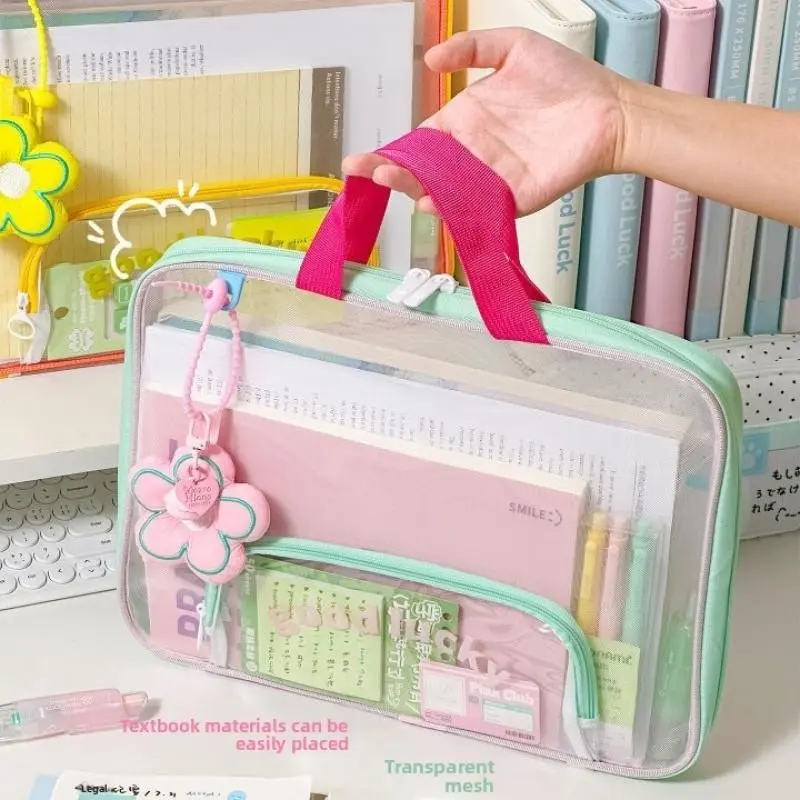 35x27cm Handheld Multi - Layer Subject Organizer Bag, Organizers with Handles, Dopamine - Themed Document Pouch for Office School Supplies Storage,Document Pouch for Office School Supplies Storage