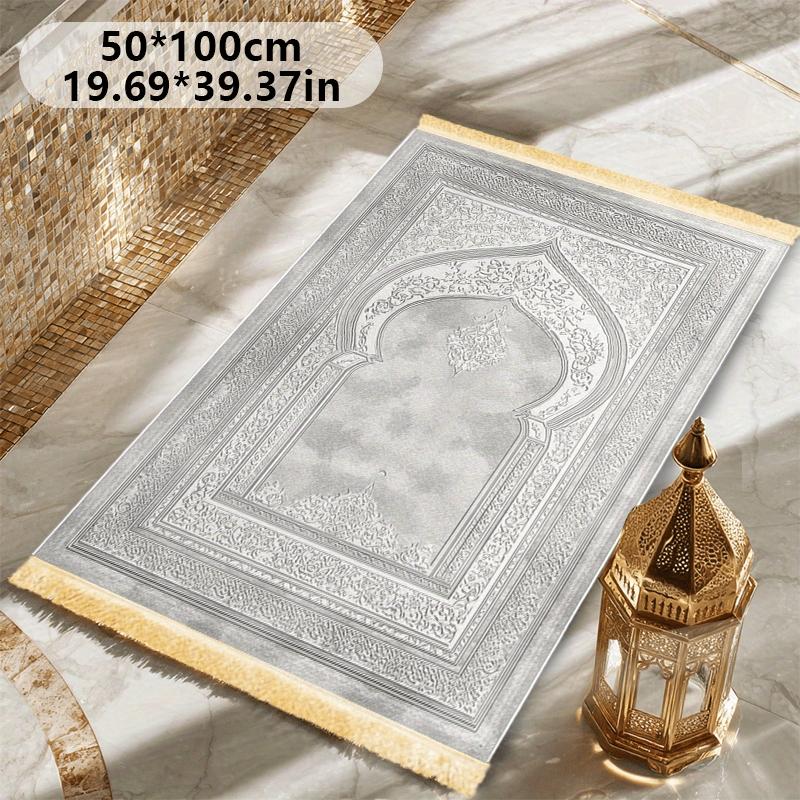 1pc Islamic Prayer Mat: Polyester, Machine - Washable, Indoor/Outdoor Use, Ideal for Pilgrimage & Meditation, Wall Art