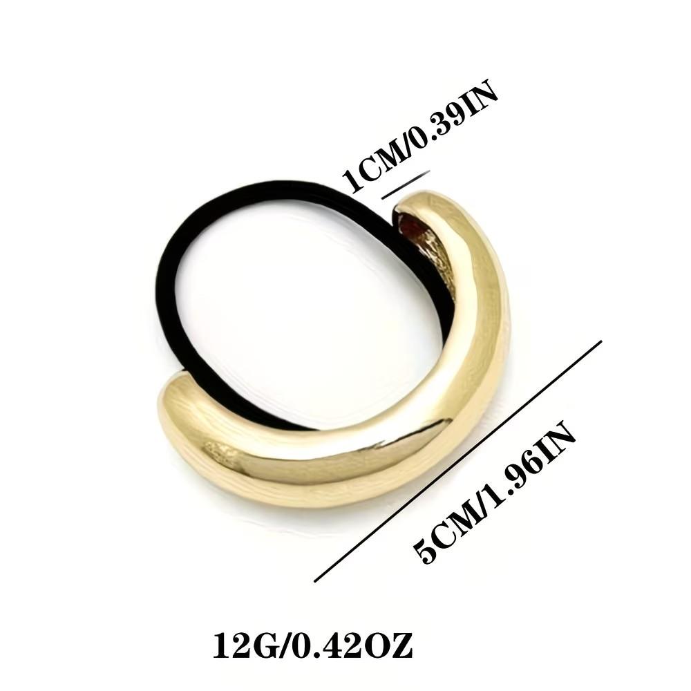 3pcs Arc Metal Hair Ties, High Elasticity Fashion Design, Suitable for Girls Aged 14+, Party and Birthday Gift