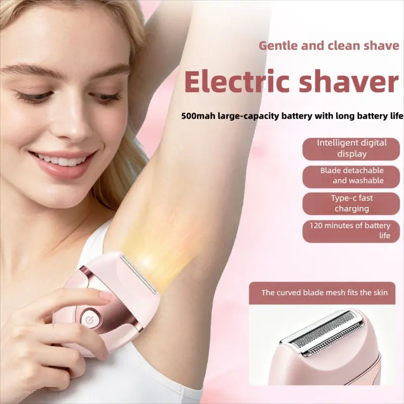 New Women's Bikini Trimmer, Full Body Electric Underarm Shaver, Compact Portable Hair Removal Device, Easy-To-Use Personal Grooming Tool