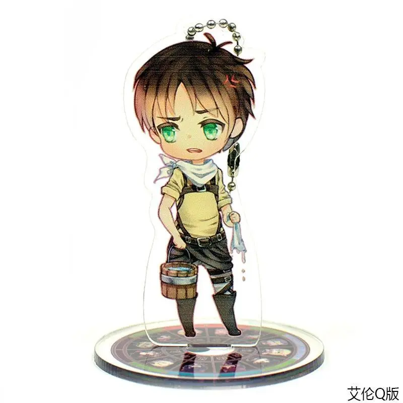 Attack On Titan Season 3 Survey Corps Levi Eren Mikasa Merchandise Acrylic Charms Chibi Stand Model Plate Accessories Keychain