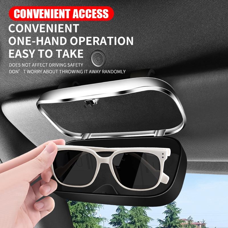Chevrolet Car Sunglasses Eyeglass Case, Storage Box, Glasses Holder Clip, Includes Two Stands, Suitable for Chevrolet Vehicles