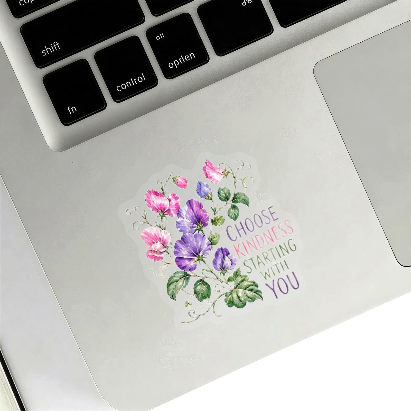 50Pcs Clear PET Watercolor Floral Positive Quote Stickers, Aesthetic Transparent Decorative Stickers, Planner Accessories, Office Products, Back To School Stationery for Journal Scrapbook Notebook