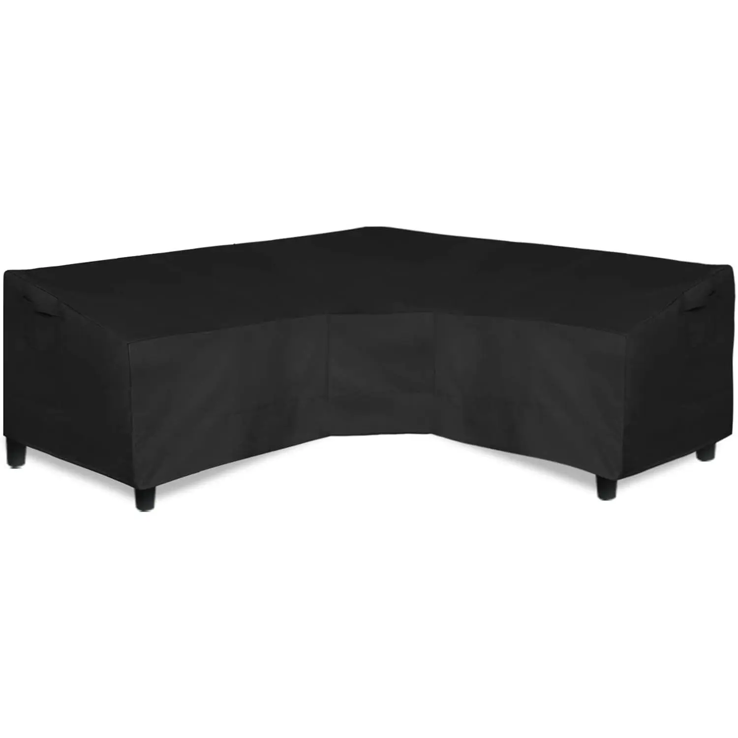 600D Patio V-Shaped Sectional Sofa Cover, Waterproof Outdoor Sectional Cover, Heavy Duty Garden Furniture Cover with Air Vent 89" L (on Each Side) x 33.5" D x 31" H, Black