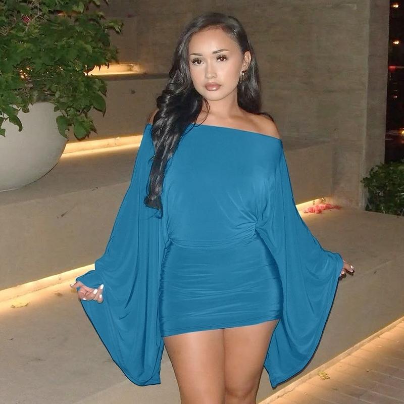 Women Spring Autumn Long Sleeve Party Club Evening Bodycon Mini Dress
