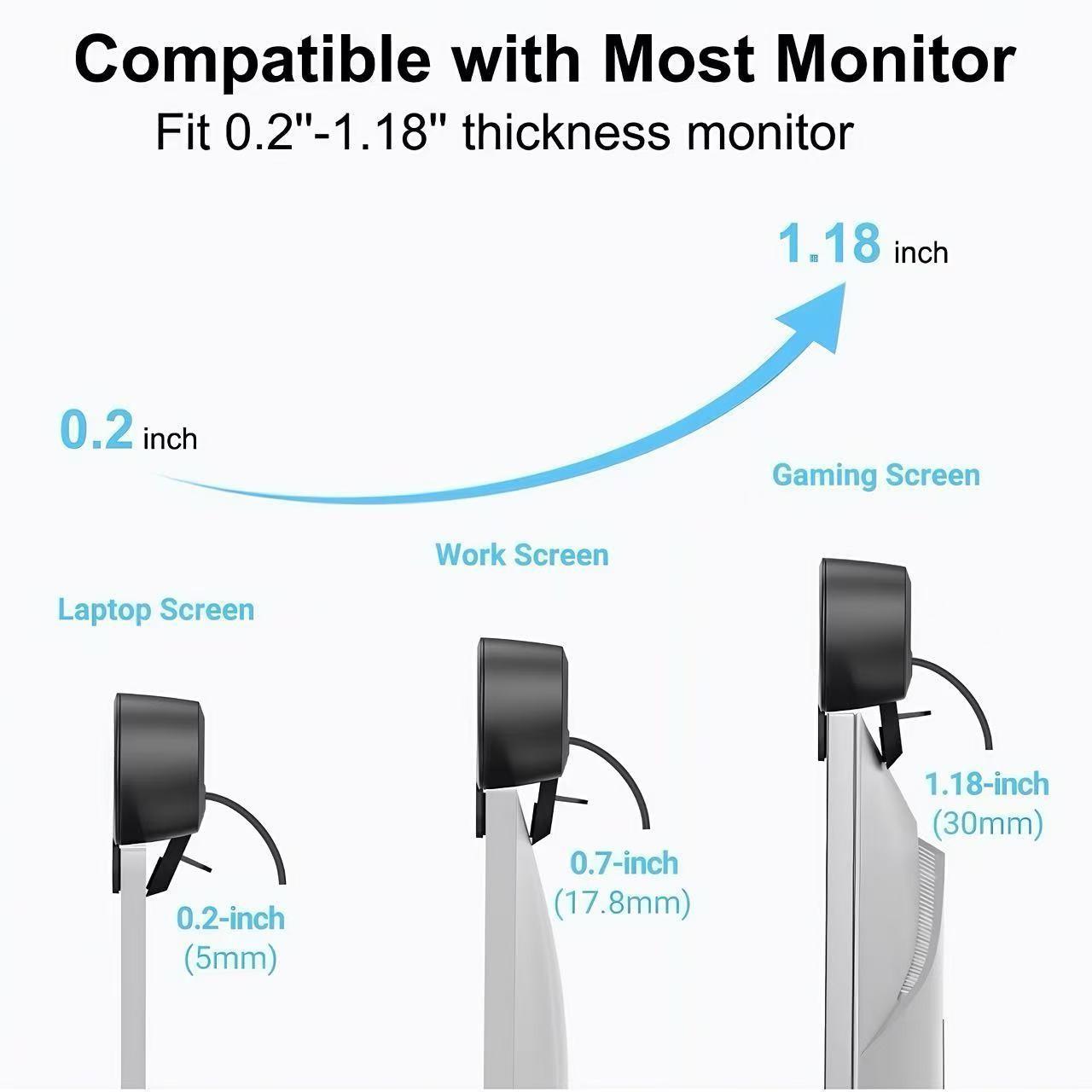 Computer speaker, monitor speaker, stereoscopic sound effect, adjustable volume, easy to clip onto the monitor without taking up space, wired audio, portable speaker, suitable for laptops, games, homes, conferences, desktops