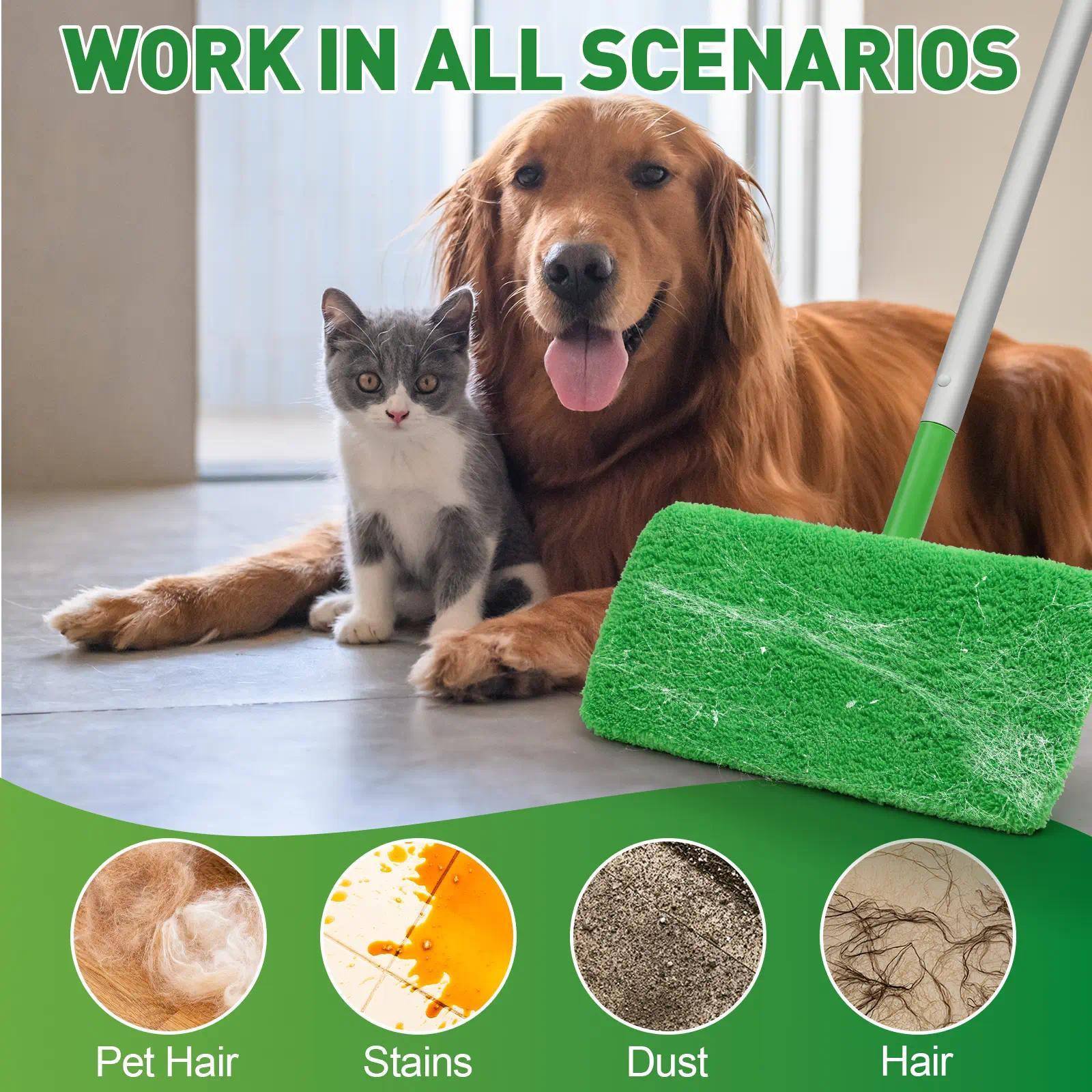 8Pcs Microfiber Mop Pads Compatible with Swiffer Sweeper Mop Wet and Dry Flat mop Cover Replacement Reusable Sweeping Mopping pad Refills for Hardwood