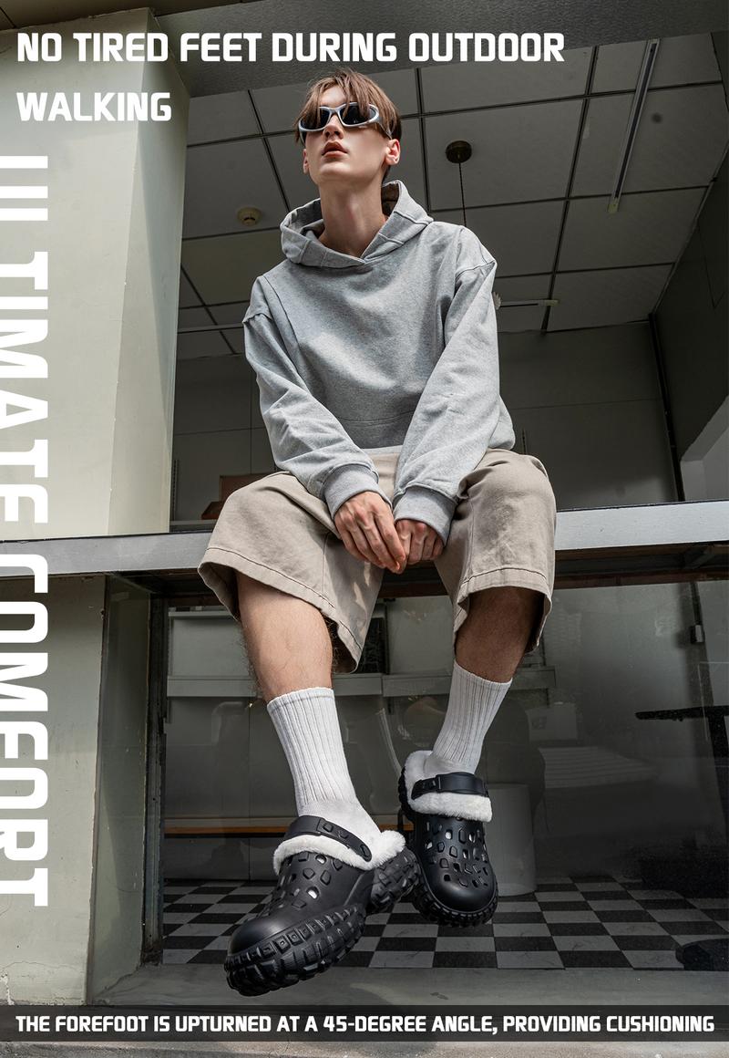 YASSIA Titan Series Plush Slippers | 5cm Street-Style Warm Slides