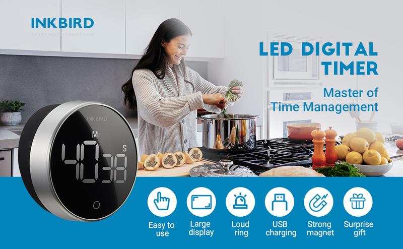 INKBIRD Kitchen Timer, 1 Digital Magnetic Timer, Intelligent Reminder, Suitable for Office, Cooking, Learning, Kitchen Utensils Gadgets Home Modern