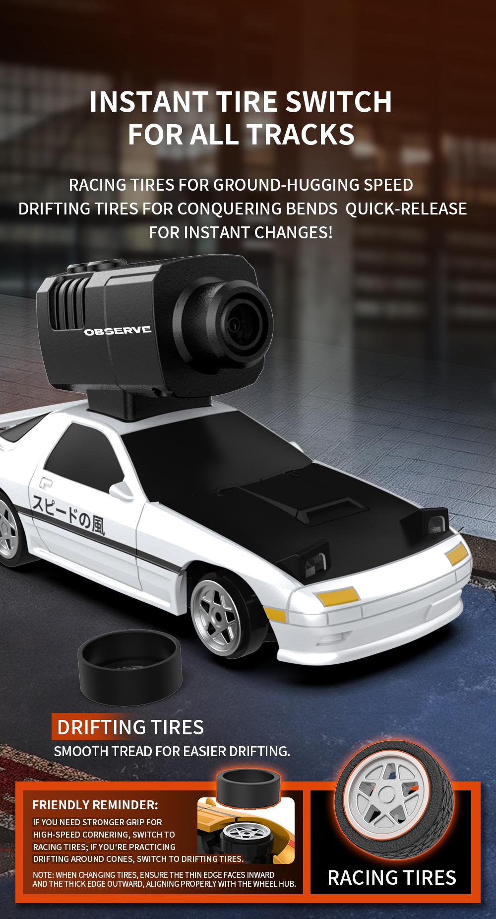 JJRC Mini FPV RC Car with Camera - 1:32 4WD High Speed Drift Racing Car, 2.4G Full Proportional Control, APP Remote Mode, Rechargeable Toy for Boys Kids 8-12 hd