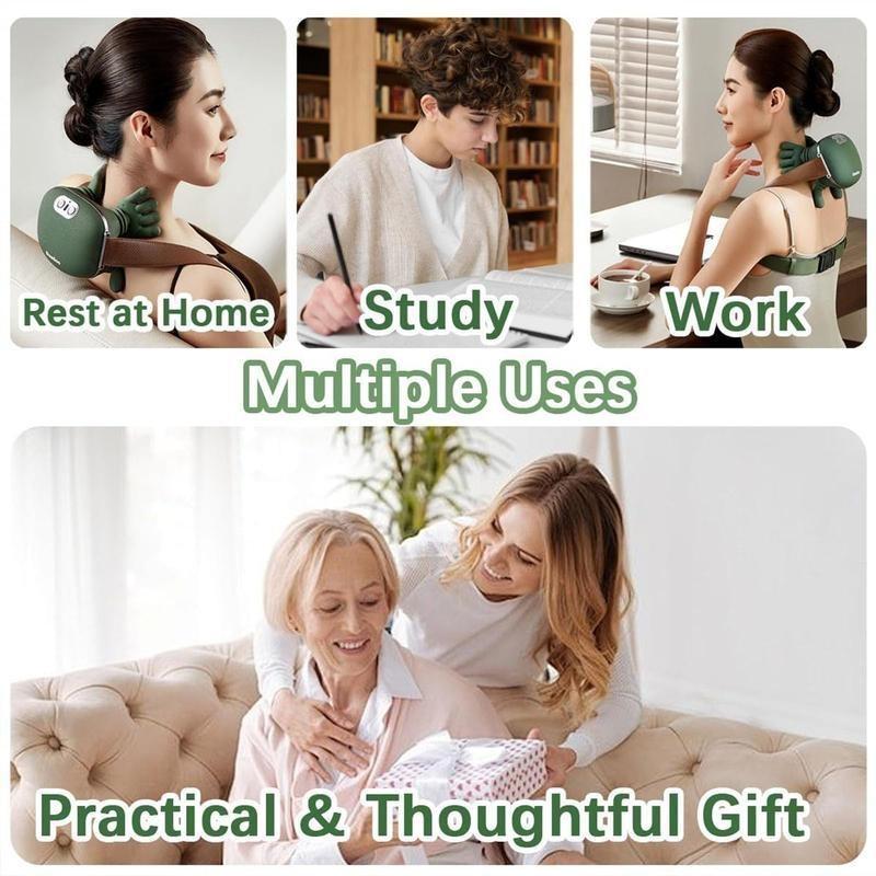 2026 Bionic Heating Massage Device, Shoulder Neck Electric Acupressure Master, Neck Shoulder Relaxer, Wireless Portable Design, 3D Deep Tissue Pillow, 3 Speed Settings, Gift