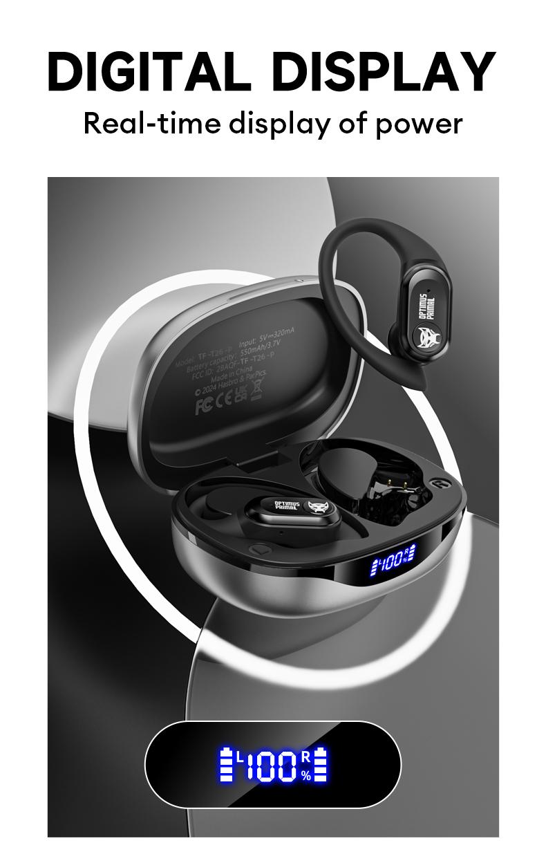 Transformers T26 Pro HIFI Sound Quality Bluetooth Earphones Dual Microphone ENC Noise Reduction Easy To Carry Fit Ear Design Comfortable To Wear