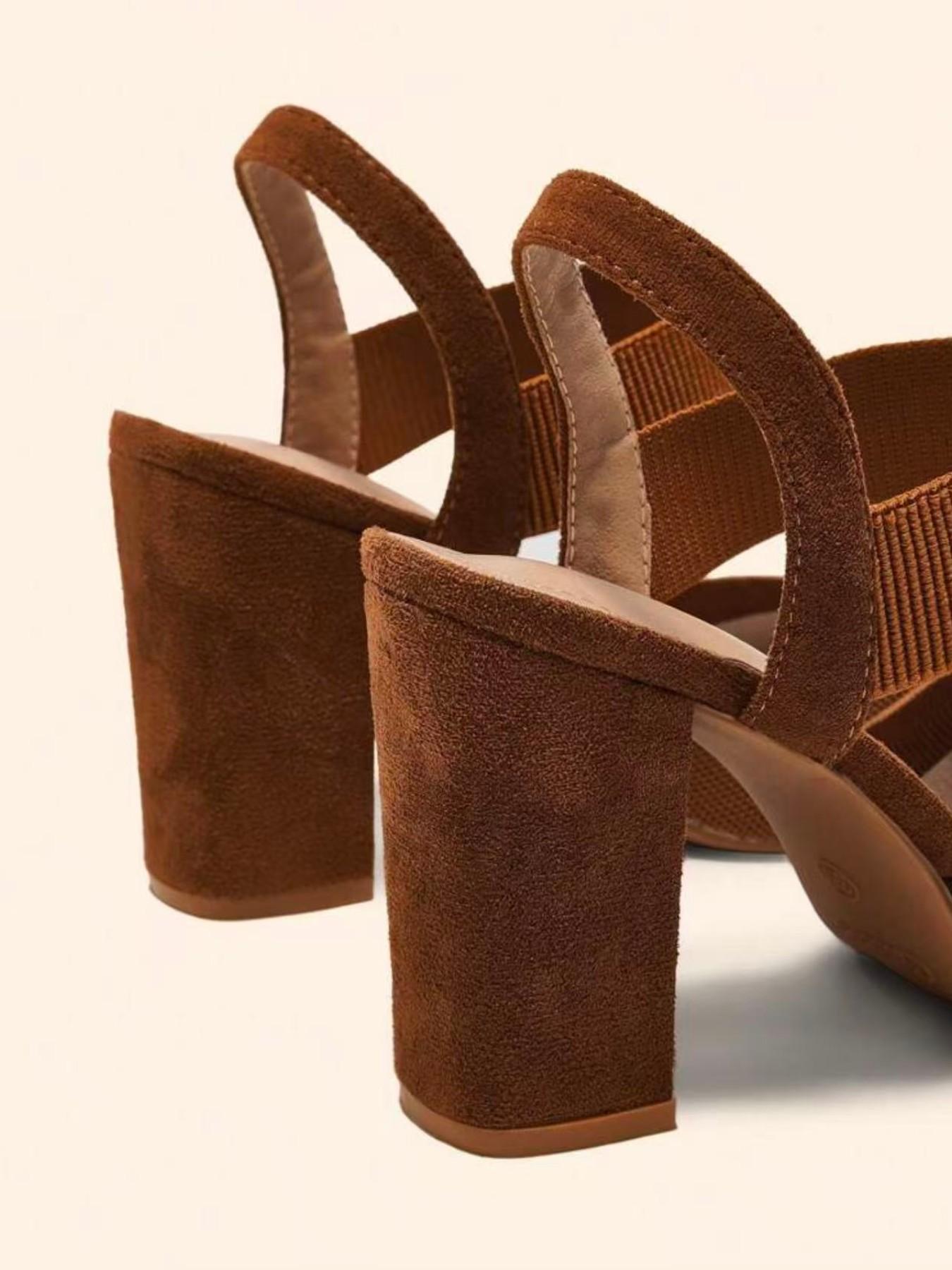 Women's Pointed Toe Block Heel High Heel, Elegant Fashion Classic Luxury Ladies' High Heeled Sandals, All-Season Fabric Shoes