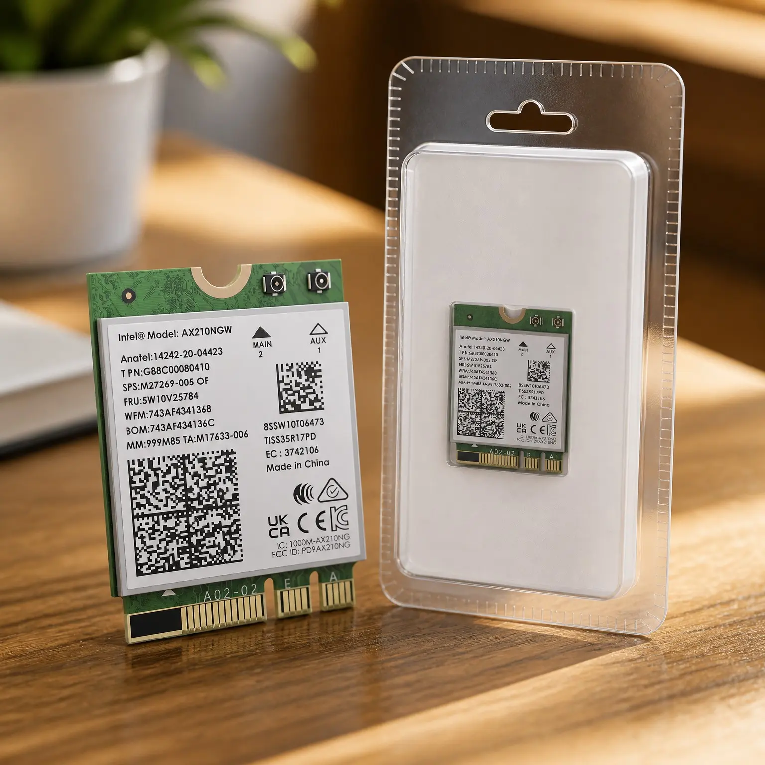 WiFi 6E Wireless Card with Bluetooth 5.3, Tri-Band AXE5400 NGW Network Card, Intel AX210, Ultra-Low Latency, Supports Windows 10/11 64-bit, Linux, M.2/NGFFGift