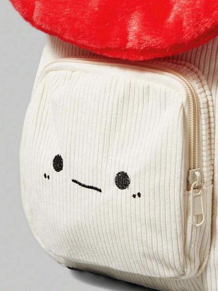 Niche cartoon mushroom top creative design bag, fashionable and casual trendy versatile, cute and soft fun schoolbag, three-dimensional mushroom small backpack, versatile and suitable for daily travel, shopping, etc.