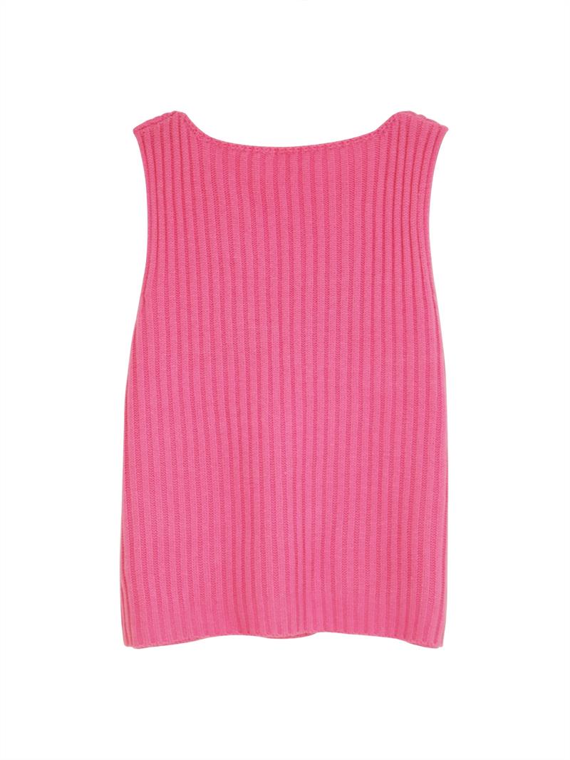 Women's Flag Graphic Print Split Hem Sweater Vest, Casual Fashion Round Neck Sleeveless Jumper Vest for Summer, Ladies Knit Clothing for Daily Wear