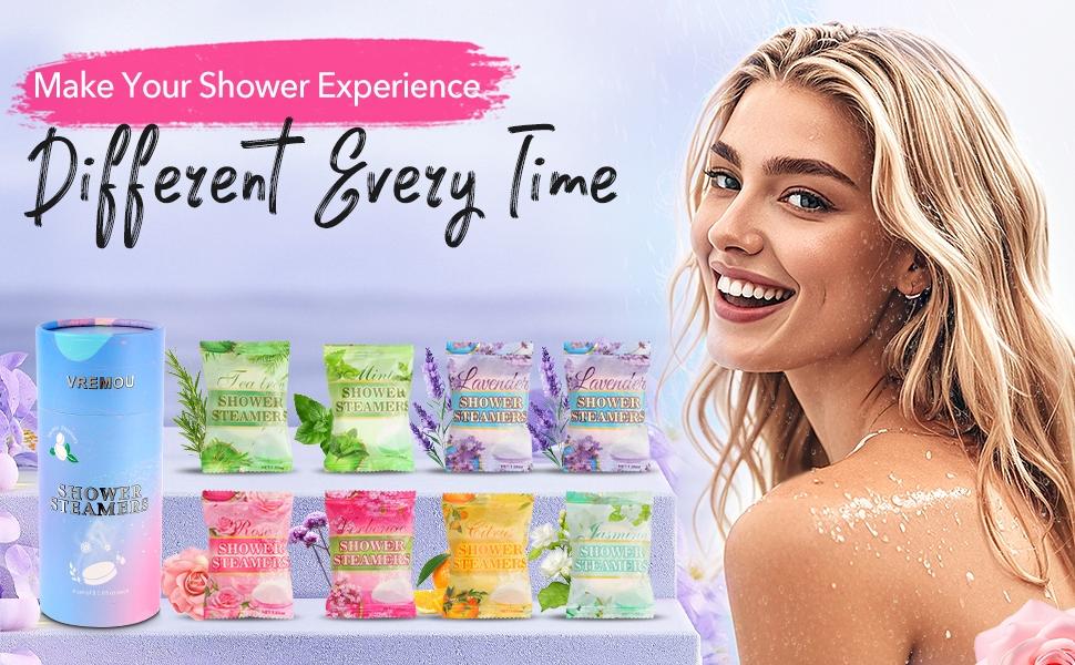 Shower Steamers Aromatherapy, 8 PCS Natural Shower Bombs Aromatherapy with Essential Oil, Relaxation Spa Gifts for Women As Valentine's Day Mothers Day Present Idea, Travel Essentials