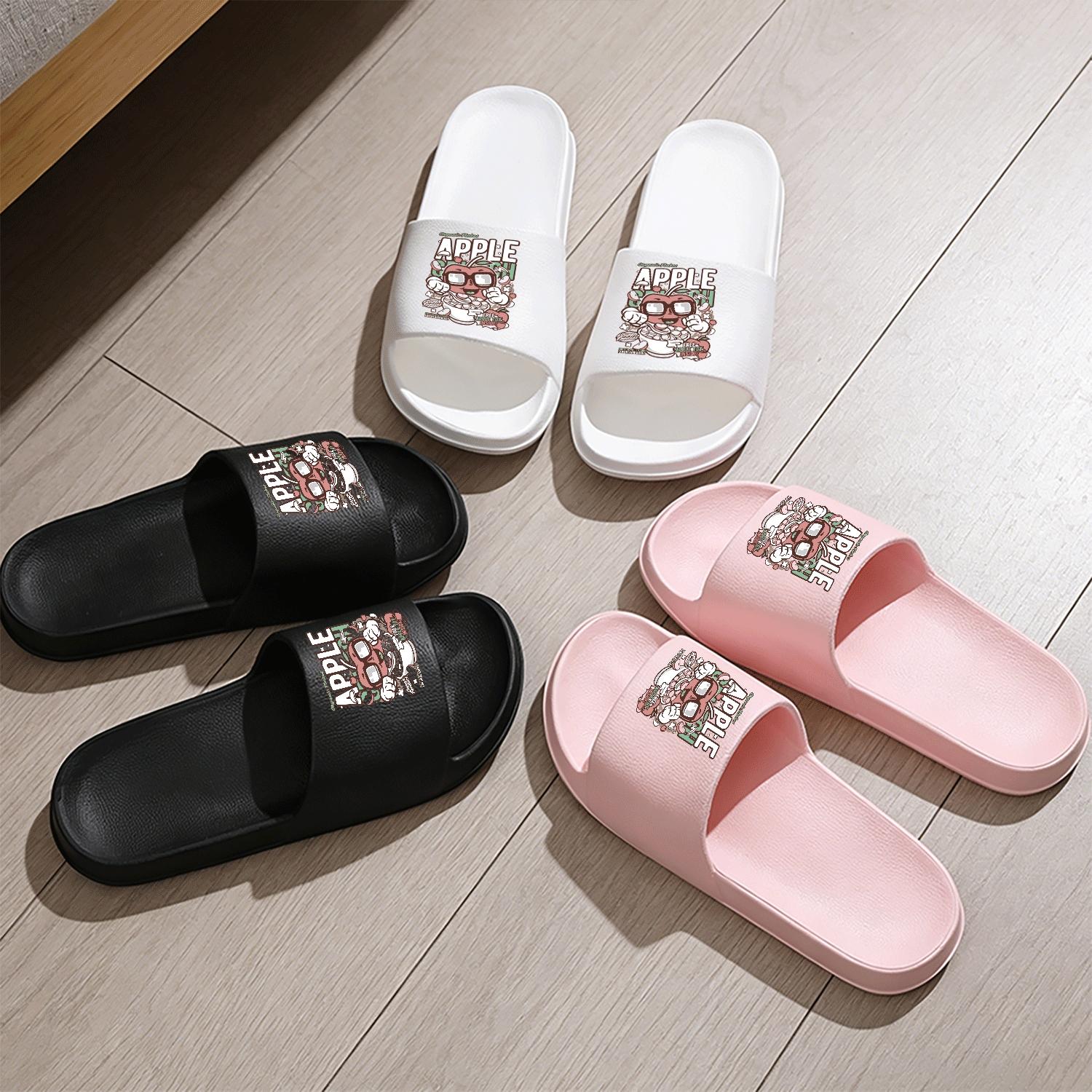 Organic Apple Flakes Superfoodies Slippers Fortified with Vitamin Real Energy Free Apple Toy Inside Fun Cartoon Fruit Design Comfortable Casual Footwear
